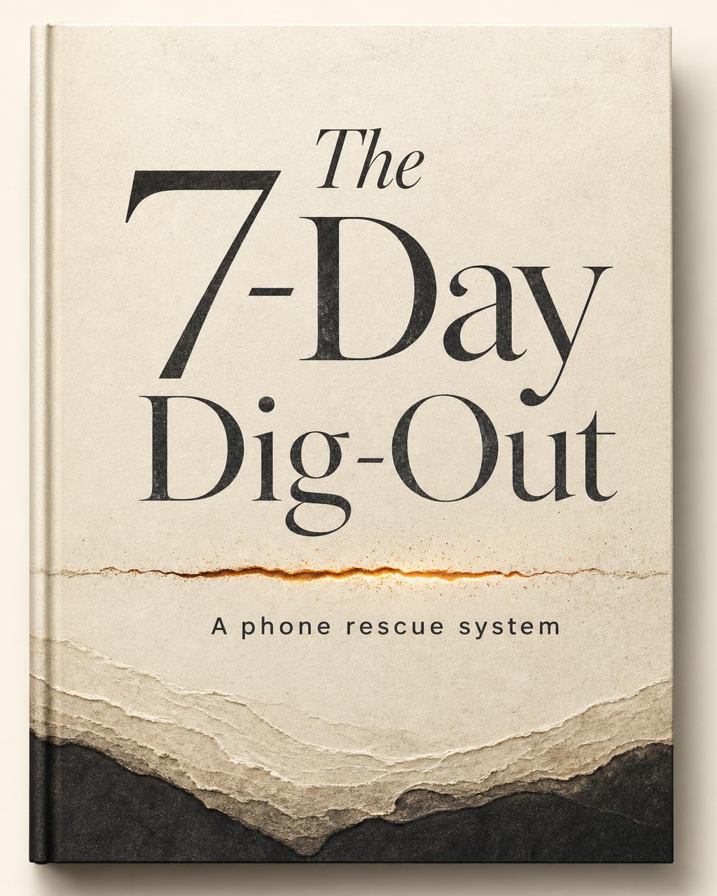 Cover of The Dig-Out, a seven-day phone cleanup system for iPhone and Android