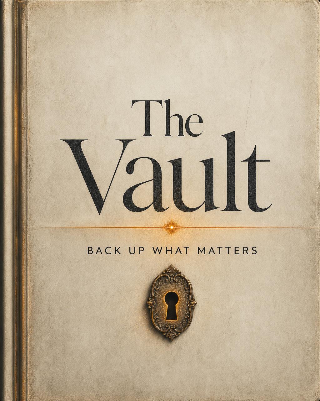 Cover of The Vault, a guide to backing up everything that matters